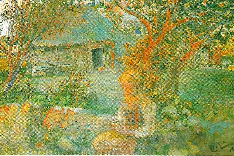 Carl Larsson de sista solstralarna Norge oil painting art